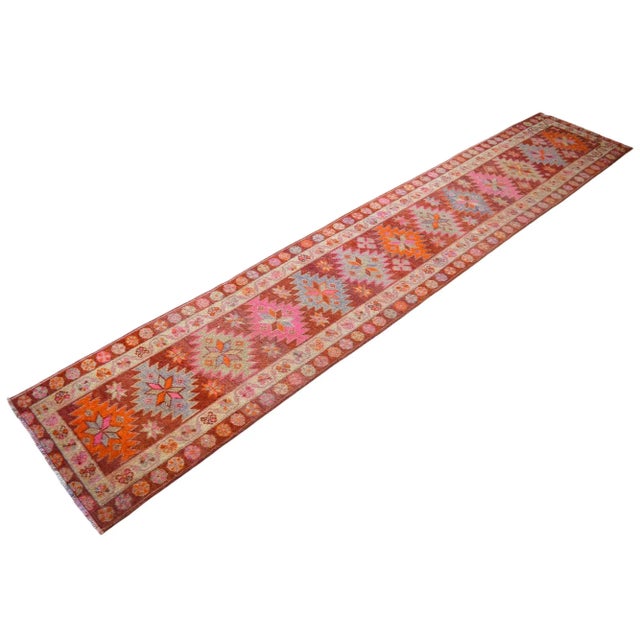 1970s Vintage Hand Knotted Tribal Kurdish Runner For Sale - Image 6 of 11
