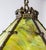 Early 20th Century Cast Bronze & Green Amber Slag Glass Hex Paneled Pendant Light For Sale - Image 9 of 13