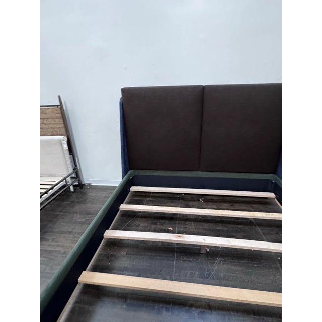 Eastern King Sapphire + Emerald Velvet Bed Frame, Custom For Sale - Image 9 of 12