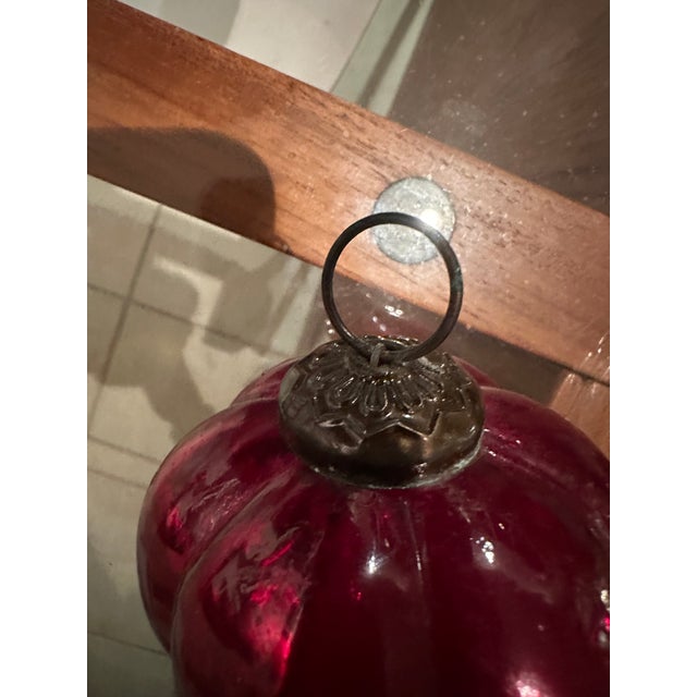 Set of 13 Kugel Mercury Glass Ornaments in Silver, Gold, and Red For Sale - Image 14 of 16