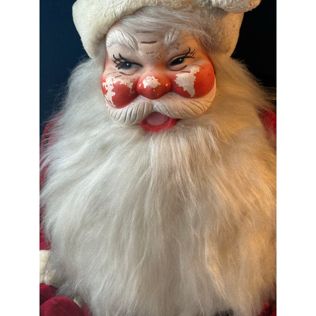 Rare 4 Ft Coca-Cola Santa Claus Store Display – Velvet Suit – 1971 For Sale In San Diego - Image 6 of 9