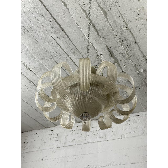 Murano Glass 4-Light Chandelier in the style of Ercole Barovier, 1967 For Sale - Image 9 of 9