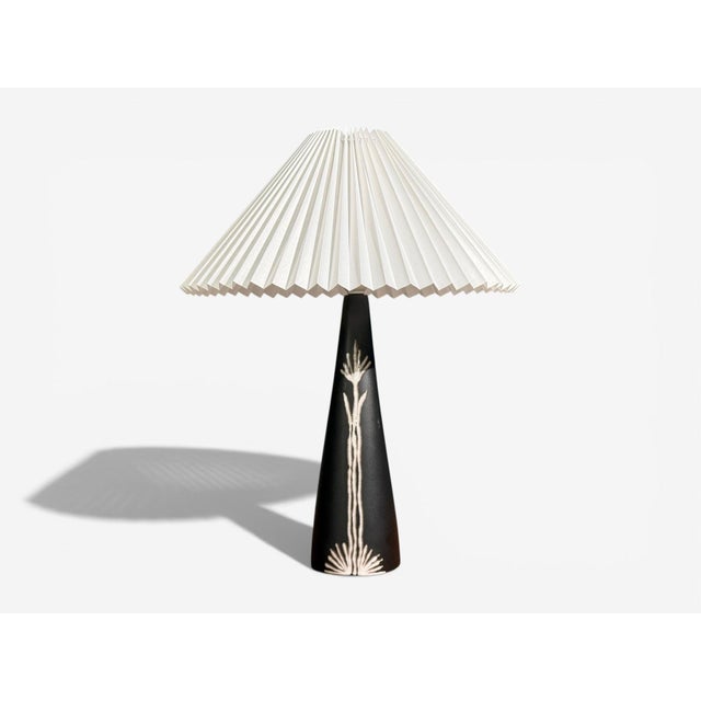 Mid-Century Modern Søholm Stentoj, Table Lamp, Black Stoneware, Denmark, 1950s For Sale - Image 3 of 10