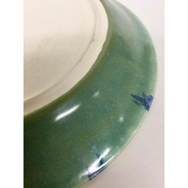 Ceramic Artisan Hand Painted Stoneware Pie Plate Platter For Sale - Image 7 of 9
