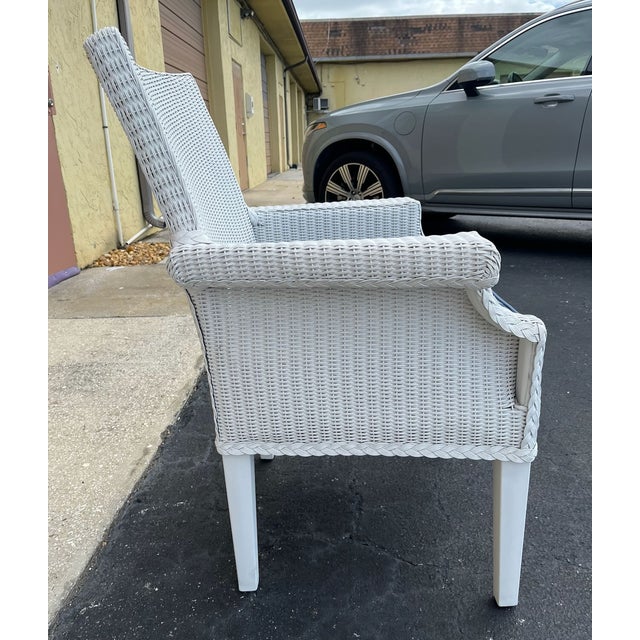 Traditional Pair of Lloyd Flanders Hampton Armchairs For Sale - Image 3 of 14