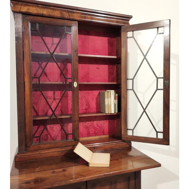 19th Century Walnut Bookcases with Pull-Out Shelves, Italy, Set of 2 For Sale - Image 9 of 11