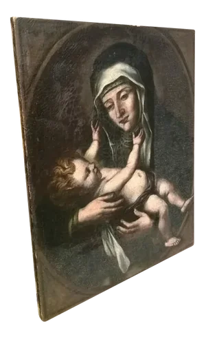 Saint with Child, 17th Century, Oil on Canvas