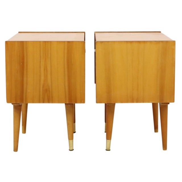 Vintage Rockabilly Nightstands in Light Wood, 1970s, Set of 2 For Sale - Image 12 of 18