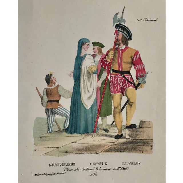 Pair Of Vintage Italian Costume Prints Circa 1700 Set Of 2