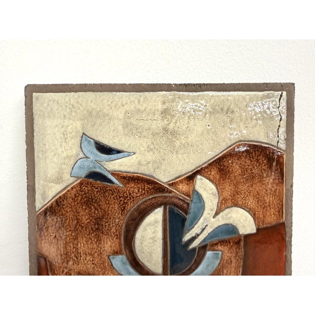 Decorative Wall Panel in Glazed Stoneware, 1970s For Sale - Image 4 of 13