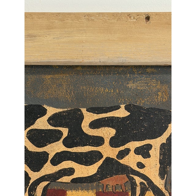 Nancy G. Watson Folk Art Cow Painting – Signed Original on Tin in Wood Frame For Sale In Orlando - Image 6 of 12