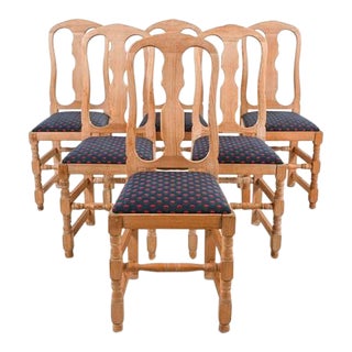 Set 6 Mid Century Modern Dining Chairs by Krogenaes Mobler For Sale