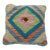 Arteverk Handwoven Afghan Kilim Pillow — Blue & Teal Diamond Medallion For Sale