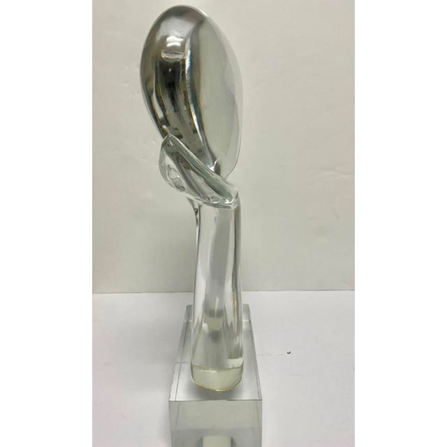 This Loredano Rosin Glass Sculpture called 2 Faces was made ca 1984 in Italy. Made of Clear Murano Glass. Loredano Rosin...