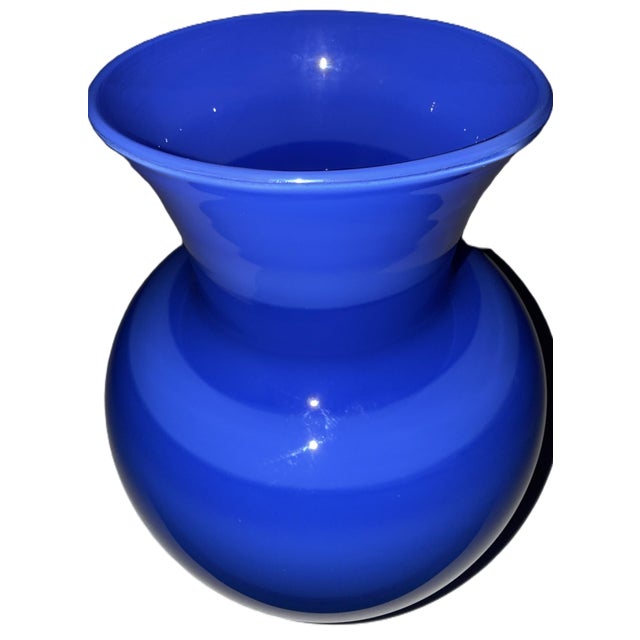 Carlo Scarpa 1983 Venini Cinesi Cobalt Blue Murano Glass Vase by Carlo Scarpa, Made in Italy For Sale - Image 4 of 8