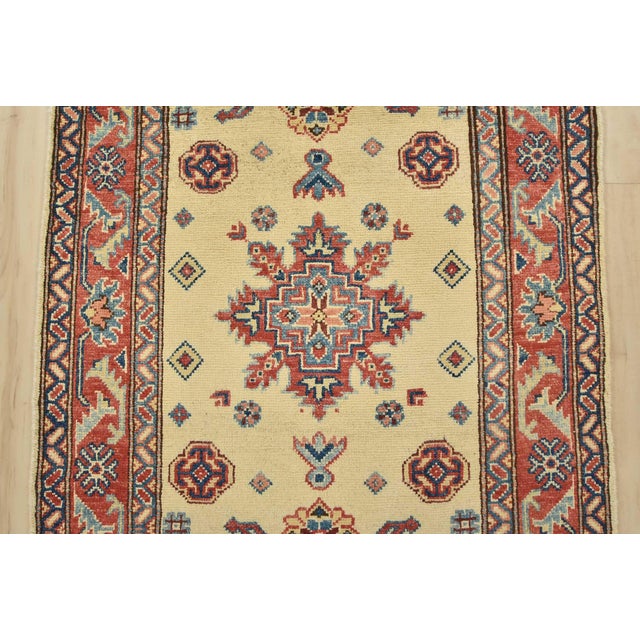 2020s Kazak Runner 2’9” X 9’11” Beige Wool Tribal Hand-Knotted Oriental Rug For Sale - Image 5 of 13