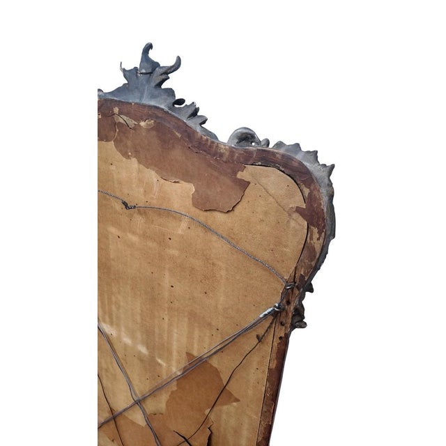 Antique Rococo Revival Mirror With Distressed Red & Silver Finish, Circa 1880 For Sale - Image 10 of 10