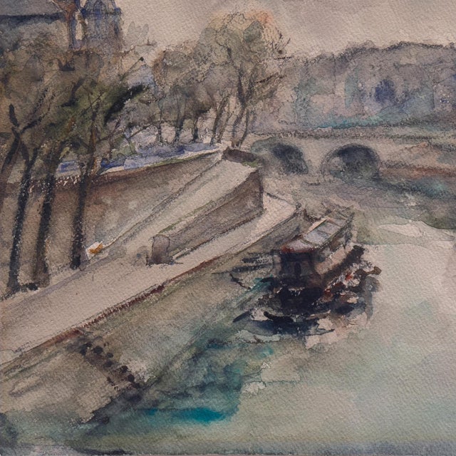 Impressionist 'The Seine & the Pont Neuf' by Georges-Dominique Rouault, Impressionist View of Paris, Bras De La Rive Droite For Sale - Image 3 of 8