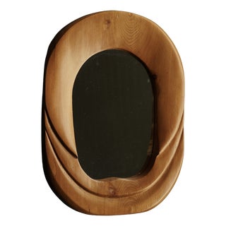 Mid-Century Anthroposophical Pine Wall Mirror, 1970s For Sale