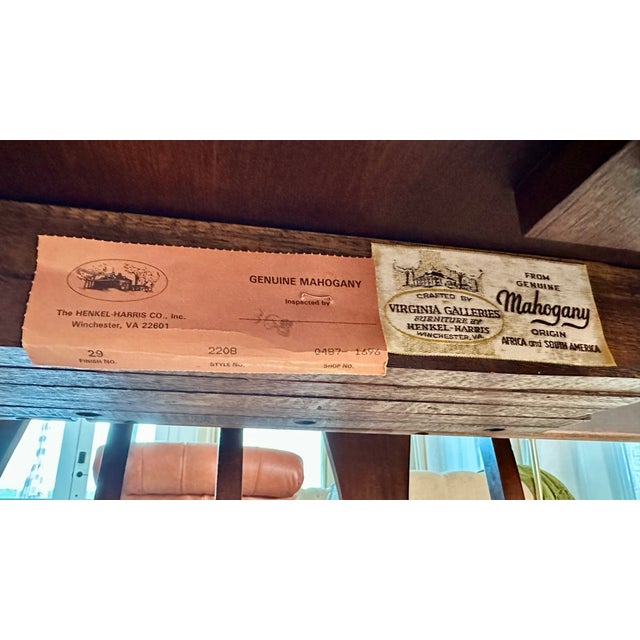 Traditional 1980s Henkel Harris 2208 29 Solid Mahogany Double Pedestal Dining Table For Sale - Image 3 of 5