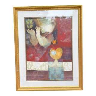 Limited Edition (138 of 175) Embossed Lithograph Titled Les Pommes Vert (The Green Apples) Created and Signed by Spanish Artist Alvar Suñol For Sale
