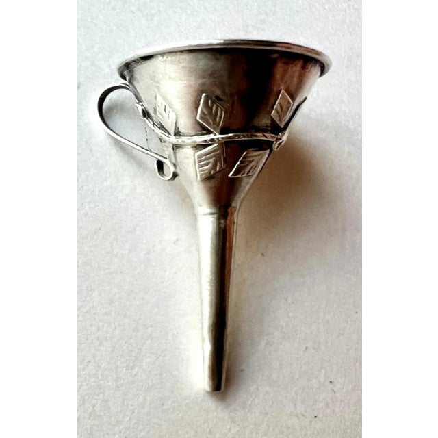 Silver 19th Century Sterling Silver Repoussé or Filigree Perfume Funnel For Sale - Image 8 of 10