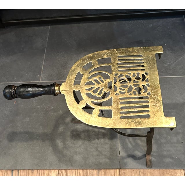 Traditional Antique Brass and Iron Fireplace Standing. Trivet For Sale - Image 3 of 7