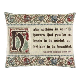 Morris Quote Tapestry Cushion With Feather Filler - 36x46cm (14"x18") For Sale
