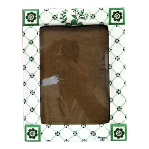 Mangani Italy Green and White Porcelain Frame