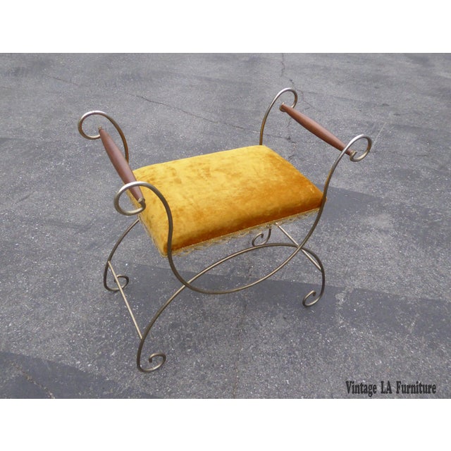 Vintage Hollywood Regency Gold Velvet Vanity Chair Chairish