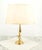 Brass Lamp with Fabric Shade For Sale - Image 4 of 5
