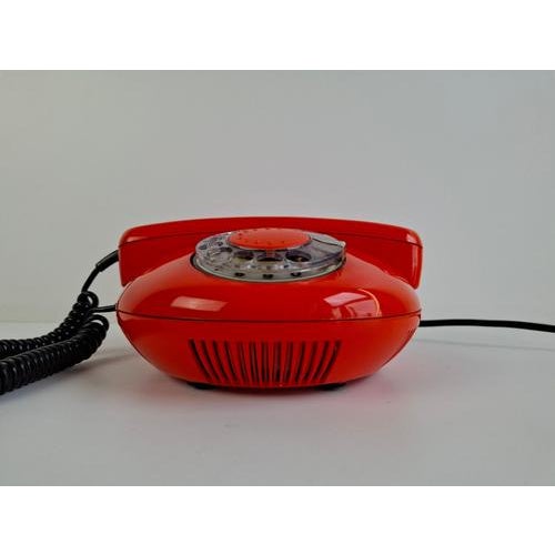 Mid-Century Orange Rotary Desk Telephone from Tesla, Czechoslovakia, 1970s For Sale - Image 16 of 18