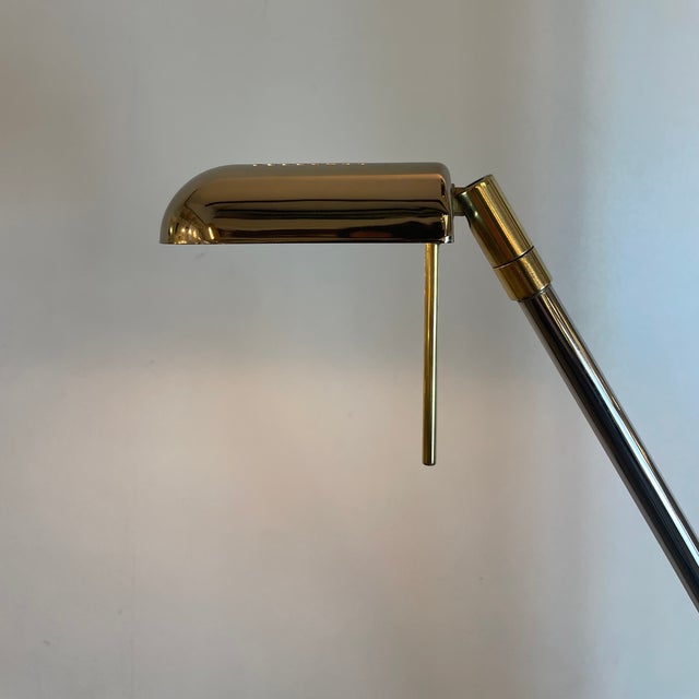 Chrome and Brass Floor Lamp by Deknudt, 1980s For Sale - Image 9 of 17