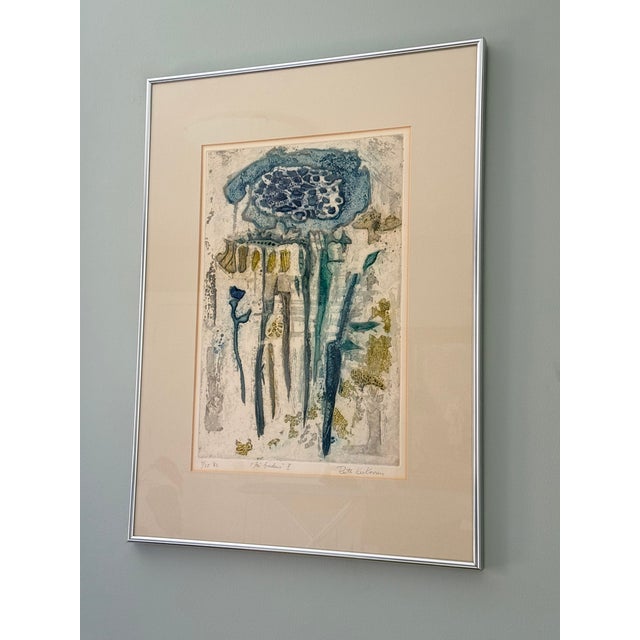 Blue Mid 20th Century Signed Etching of Garden Flowers by Ruth Kerkovius For Sale - Image 8 of 8