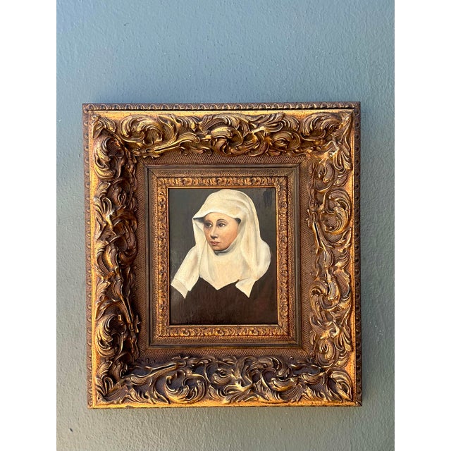 Vintage Framed Portrait Painting of a Woman For Sale - Image 11 of 13