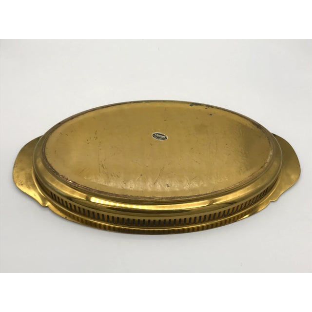 Brass 1980s Brass Etched Serving Tray by Rosemar For Sale - Image 8 of 10