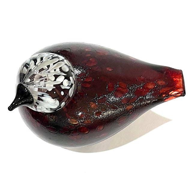 Iittala Blown Glass Rosy Finch Bird by Oiva Toikka Circa 2001-2007 For Sale - Image 10 of 14