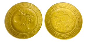 Yellow Bordallo Pinherio Salad Plates - a Pair