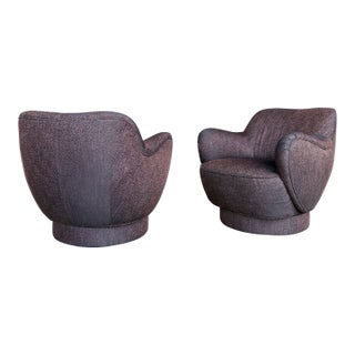 Vladimir Kagan for Directional Model 100a Swivel Lounge Chairs – Pair For Sale