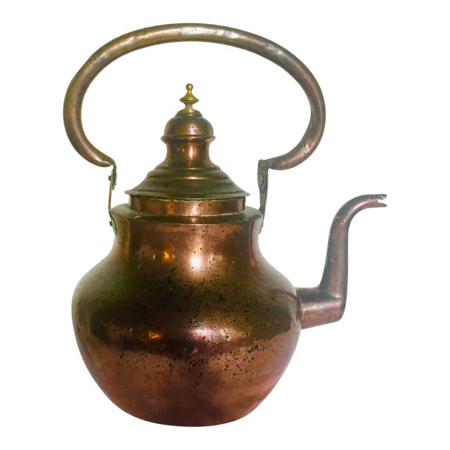 Antique Copper and Brass Tea Kettle | Chairish