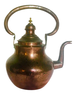 Antique Copper and Brass Tea Kettle