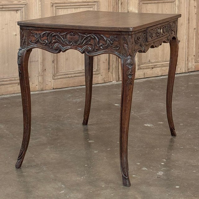 18th Century Liégeois Louis XV Hand Carved Oak End Table For Sale - Image 11 of 18