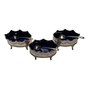 1930s Set of Three Silverplate Master Salts