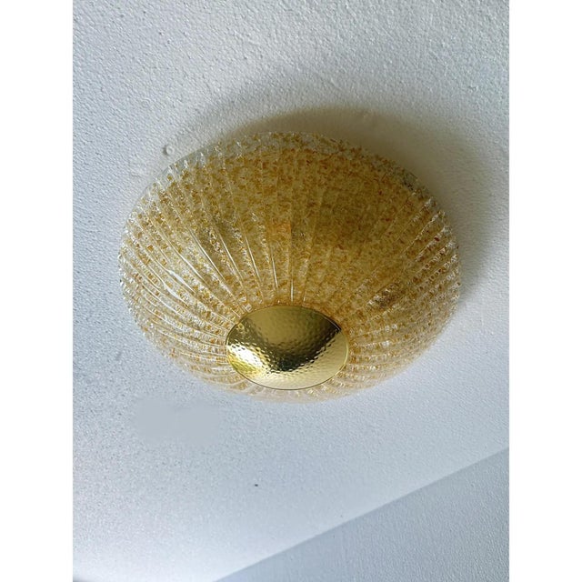 Venetian Gold Graniglia Murano Glass Flush Mount by Simoeng for Simoeng For Sale - Image 4 of 6