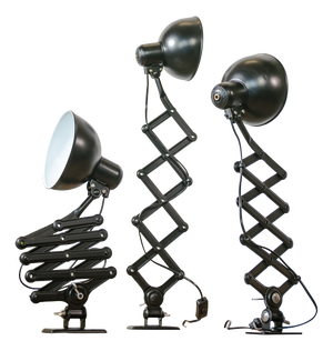 Bauhaus 6718 Scissor Lamp in Satin Black by Christian Dell from Kaiser Idell, 1930s, Set of 3