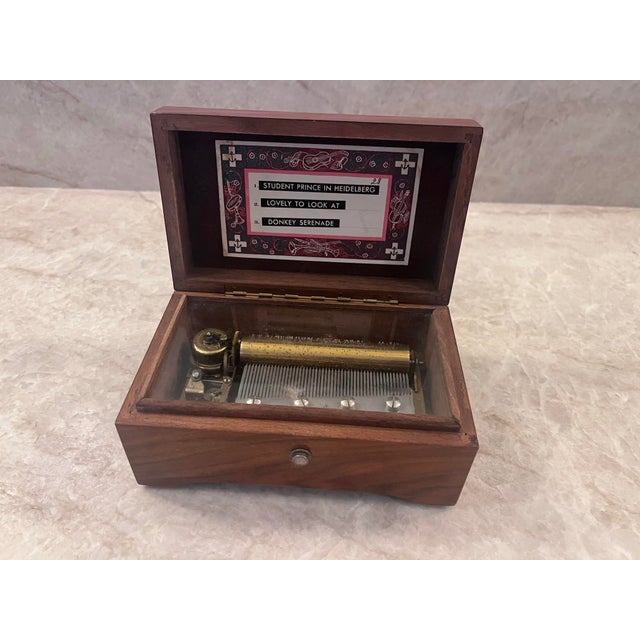 Chestnut Thorens Swiss 3-Air Cylinder Music Box For Sale - Image 8 of 10