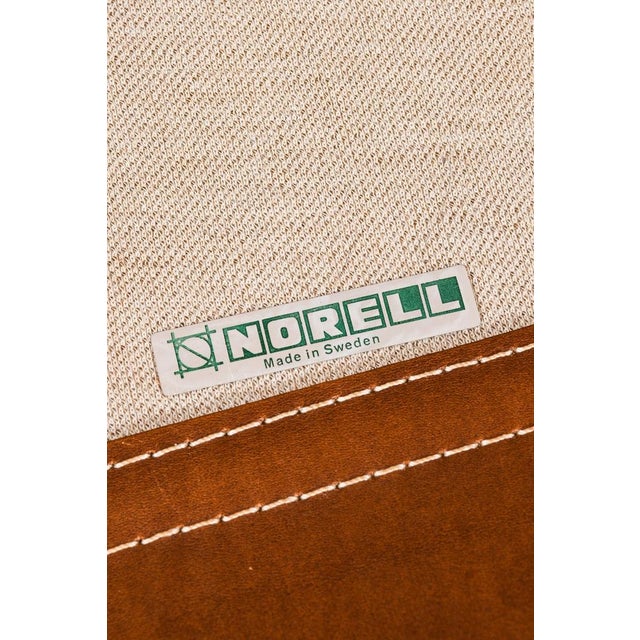 Set of Easy Chairs with Side Table in Beech and Leather attributed to Arne Norell, 1960s For Sale - Image 13 of 14