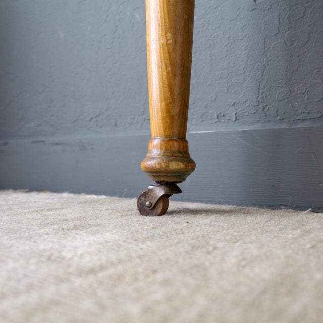 19th Century Scrubbed Pine Farmhouse Desk or Dining Table With Turned Legs For Sale - Image 14 of 17