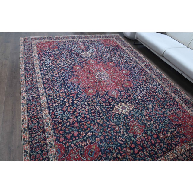 1960s Vintage Persian Handmade Wool Cotton Light Red Area Rug For Sale - Image 4 of 11