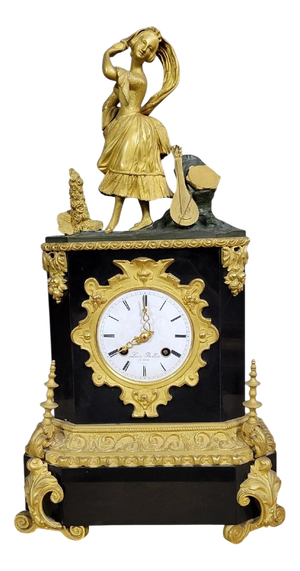 Napoleon III Mantel Clock in Marble and Bronze, 1850